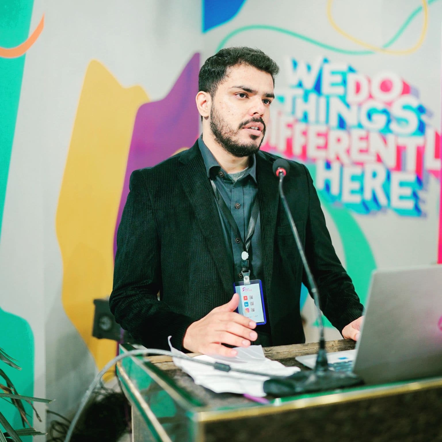 Podium address